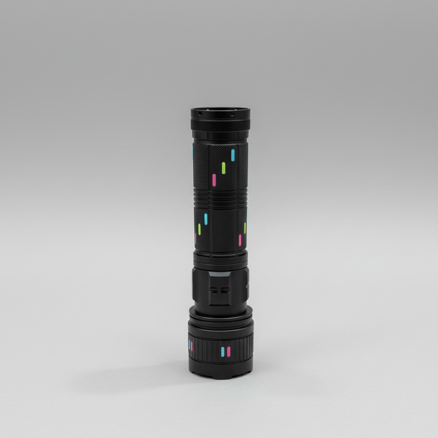 2KM Powerful Zooming Flashligh with 8 lithum cell pure steel waterproof body With Side Work Light & Usb Charging – Ultra-bright Type c charging port - Image 2