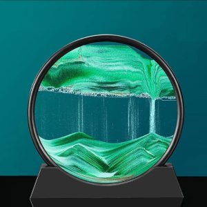 3D Dynamic Moving Sand Art Table Lamp with Wooden/Metal Stand: LED Sandscape Quicksand Night Light for Relaxing Home Decor. This Mesmerizing